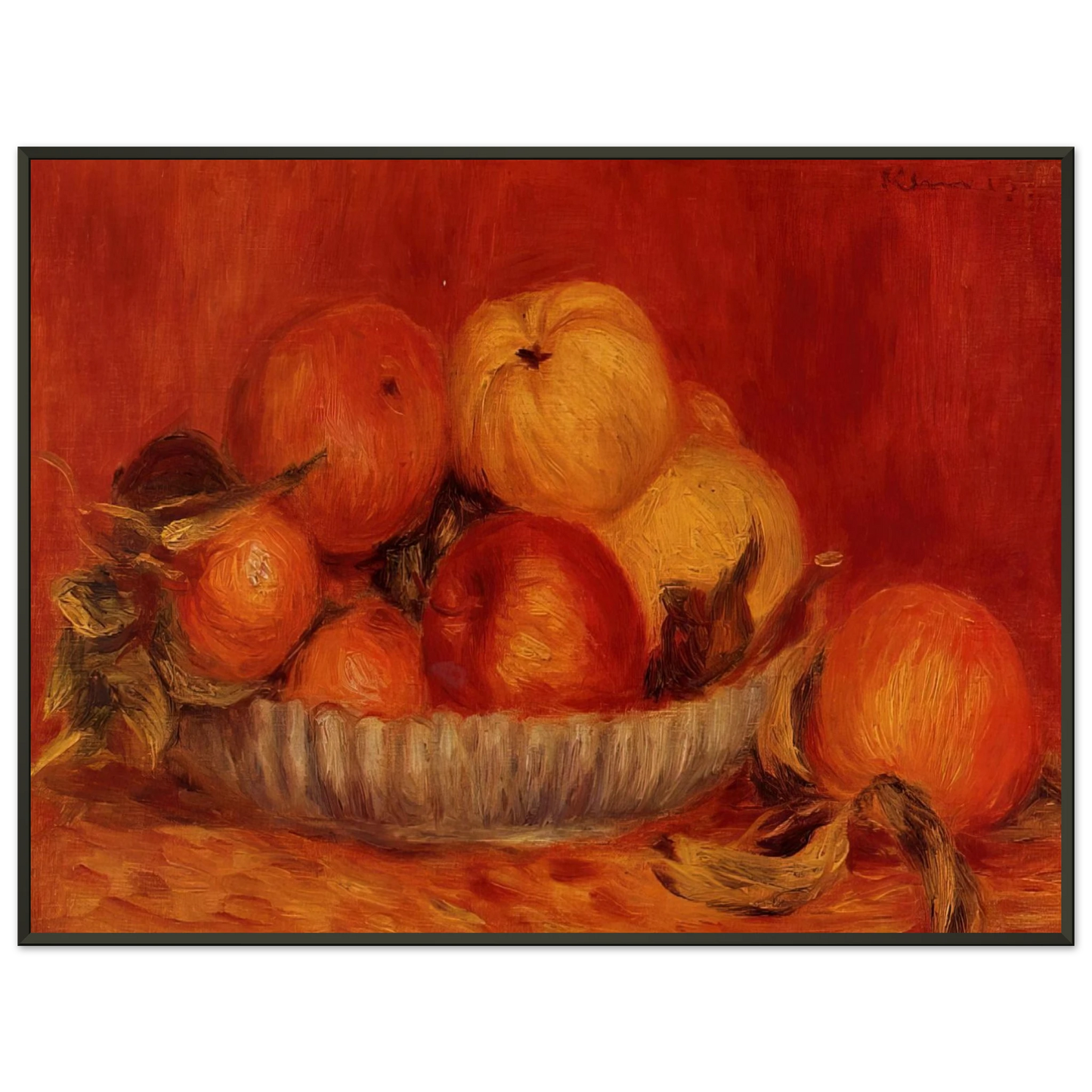 PierreAuguste Renoir  Still Life with Apples and Oranges Framed Art Print  - Aluminum Frame - 70x100 cm / 28x40 inches