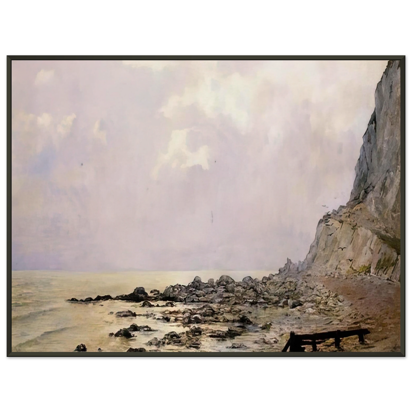 Theo van Rysselberghe  THE CLIFFS OF DOUVRES 1881 Framed Art Print  - Aluminum Frame - 60x80 cm / 24x32 inches