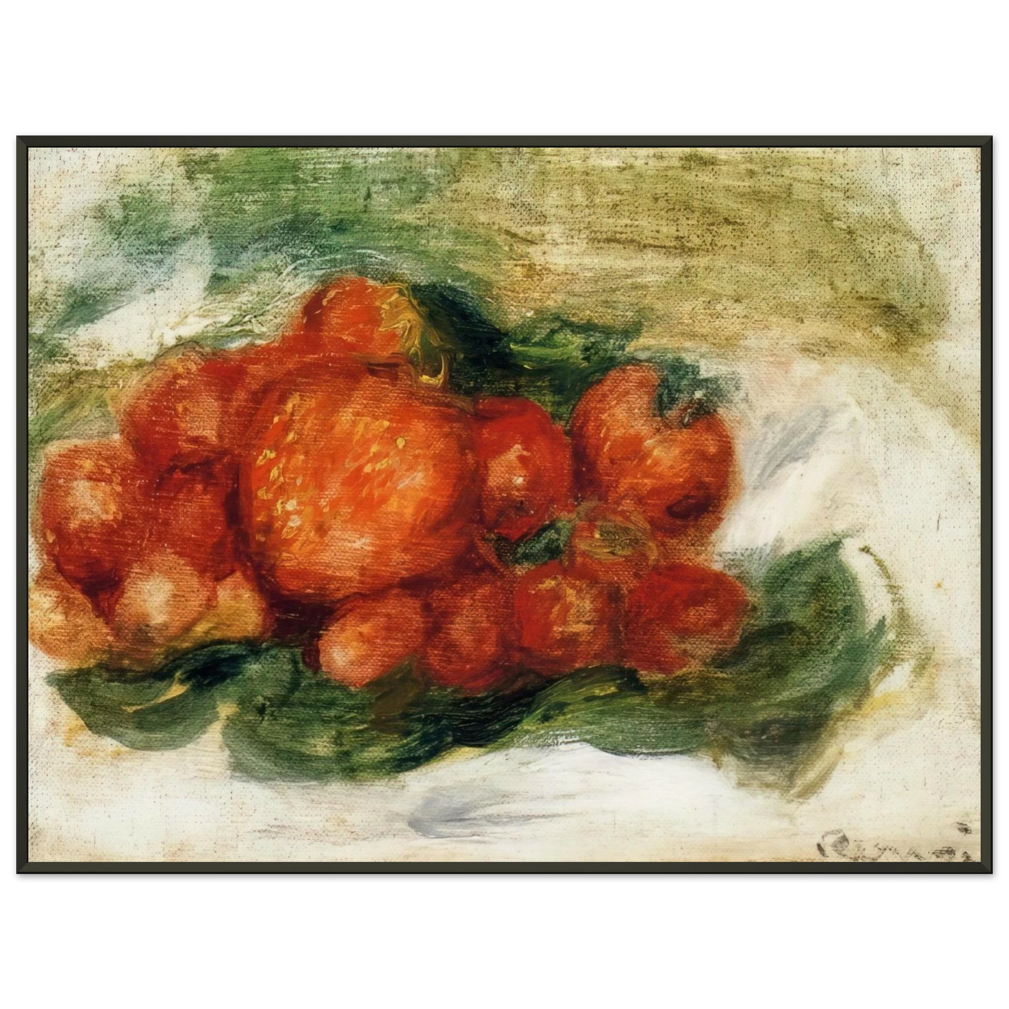 PierreAuguste Renoir  Still Life with Strawberries Framed Art Print  - Aluminum Frame - 70x100 cm / 28x40 inches