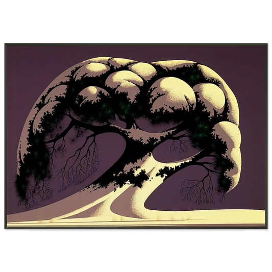 Eyvind Earle  Snow Tree Framed Art Print  - Aluminum Frame - 21x29.7 cm / 8x12"