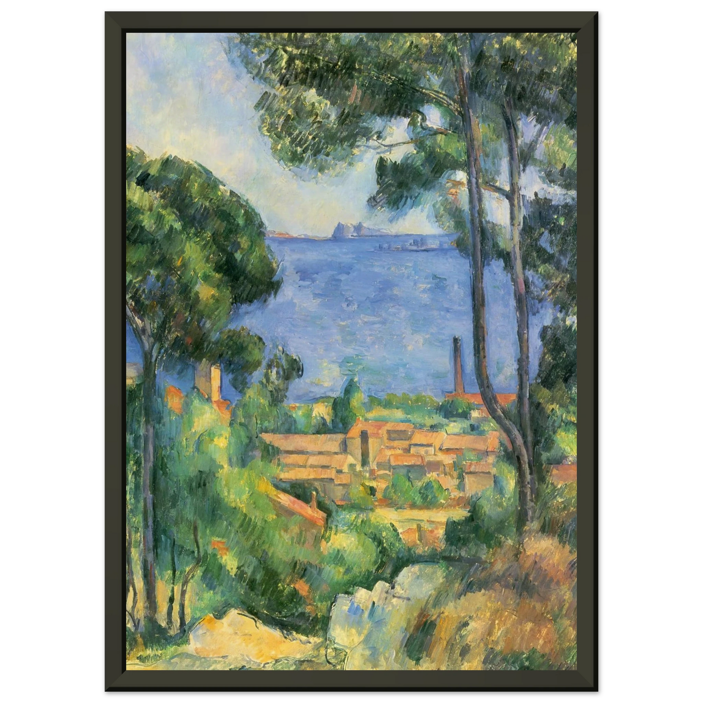 Paul Cezanne  View of LEstaque and Chateaux dIf Framed Art Print  - Aluminum Frame - 70x100 cm / 28x40 inches