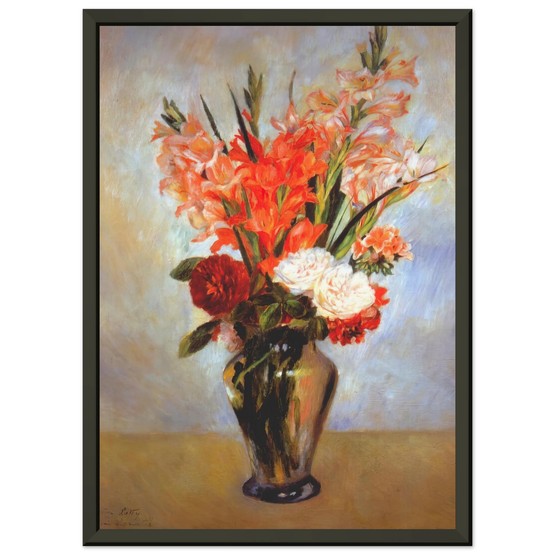 PierreAuguste Renoir  Gladioli Framed Art Print  - Aluminum Frame - 70x100 cm / 28x40 inches