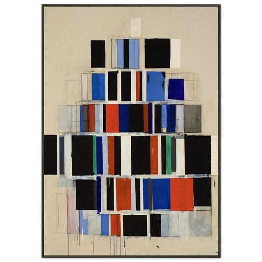 Robert Goodnough  Large Rectangles Large  1965 Framed Art Print  - Aluminum Frame - 21x29.7 cm / 8x12"
