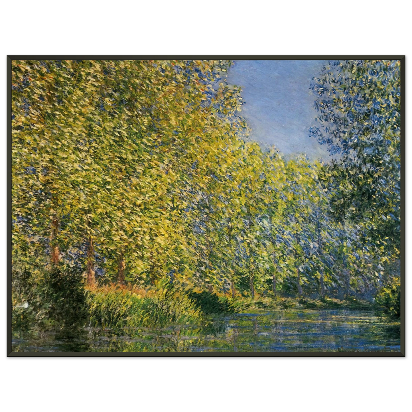 claude monet  Bend in the River Epte Framed Art Print  - Aluminum Frame - 70x100 cm / 28x40 inches