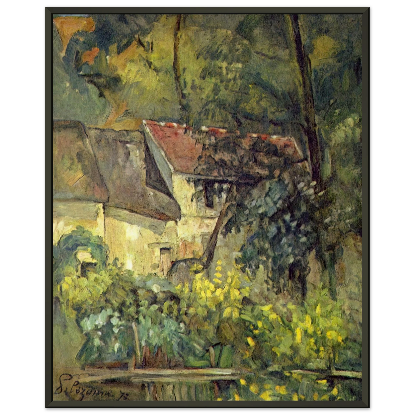 Paul Cezanne  The House of Pere Lacroix in Auvers Framed Art Print  - Aluminum Frame - 40x50 cm / 16x20 inches