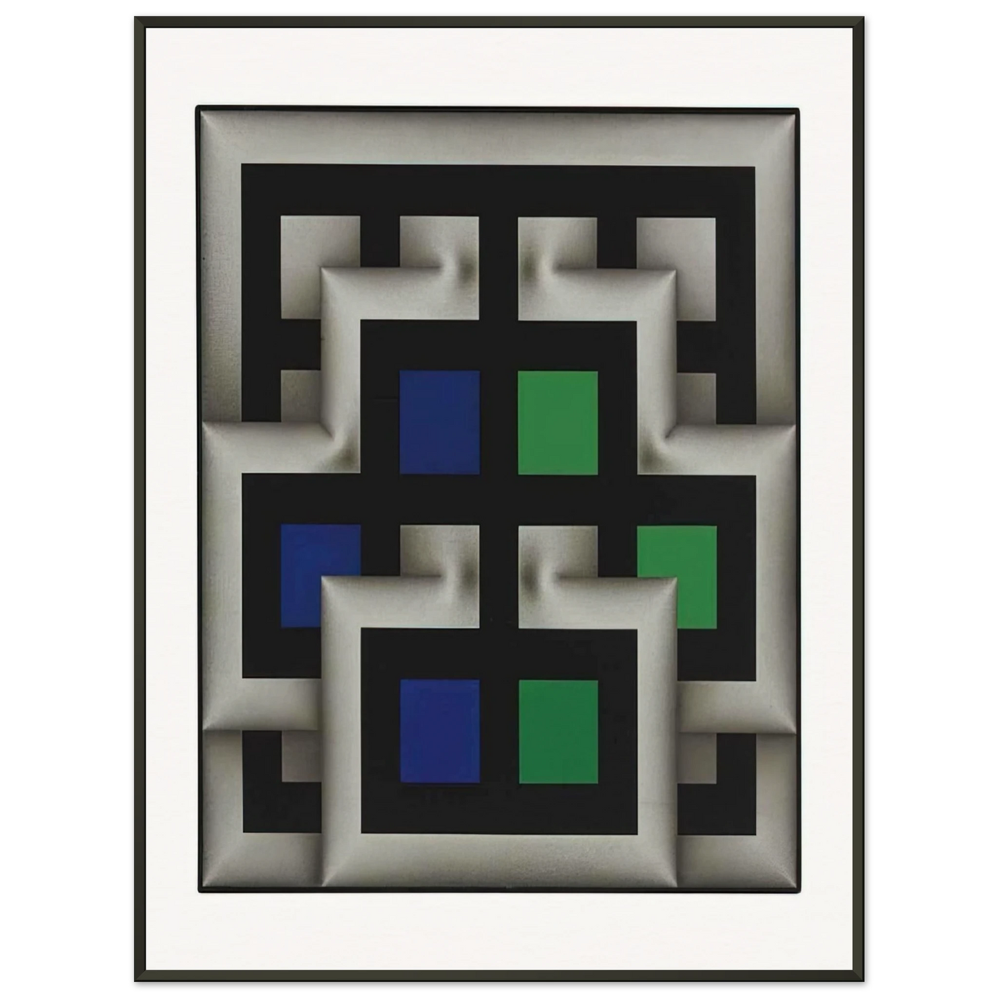 Omar Rayo  Sararas XX  1981 Framed Art Print  - Aluminum Frame - 70x100 cm / 28x40 inches