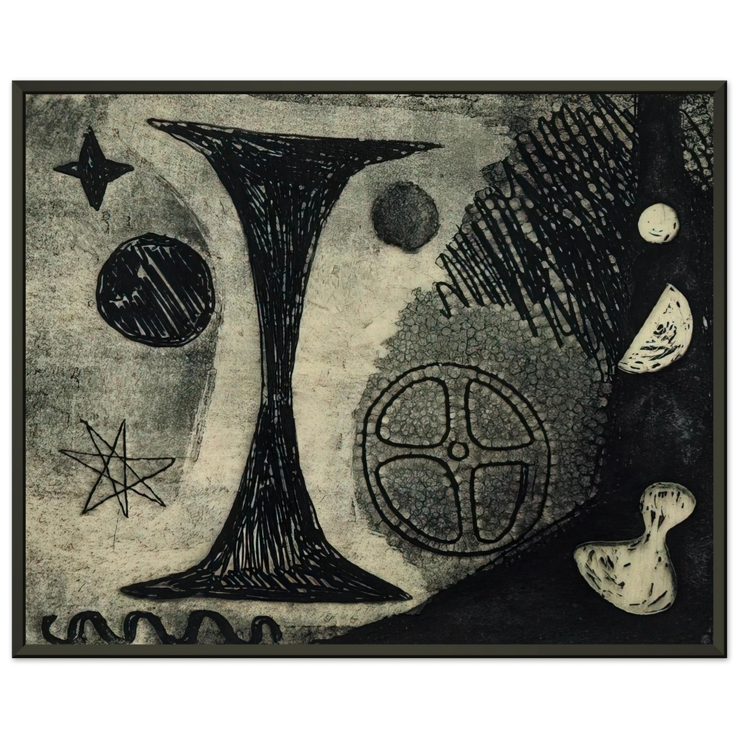 Alexander Calder  THE BIG I 1944 Framed Art Print  - Aluminum Frame - 60x80 cm / 24x32 inches