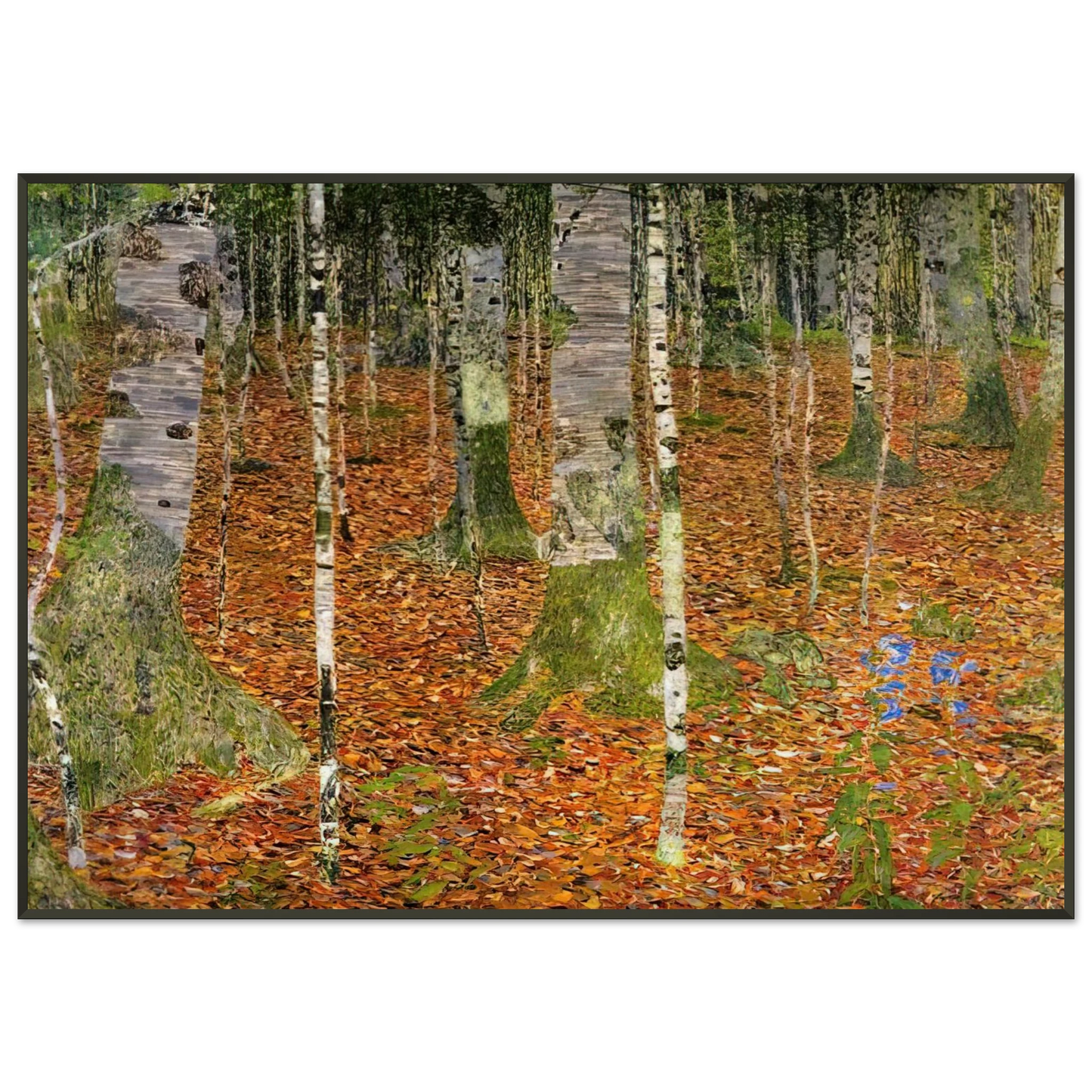 Gustav Klimt  FARMHOUSE WITH BIRCH TREES 1903 Framed Art Print  - Aluminum Frame - 21x29.7 cm / 8x12"