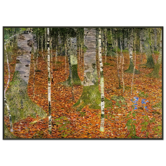 Gustav Klimt  FARMHOUSE WITH BIRCH TREES 1903 Framed Art Print  - Aluminum Frame - 21x29.7 cm / 8x12"