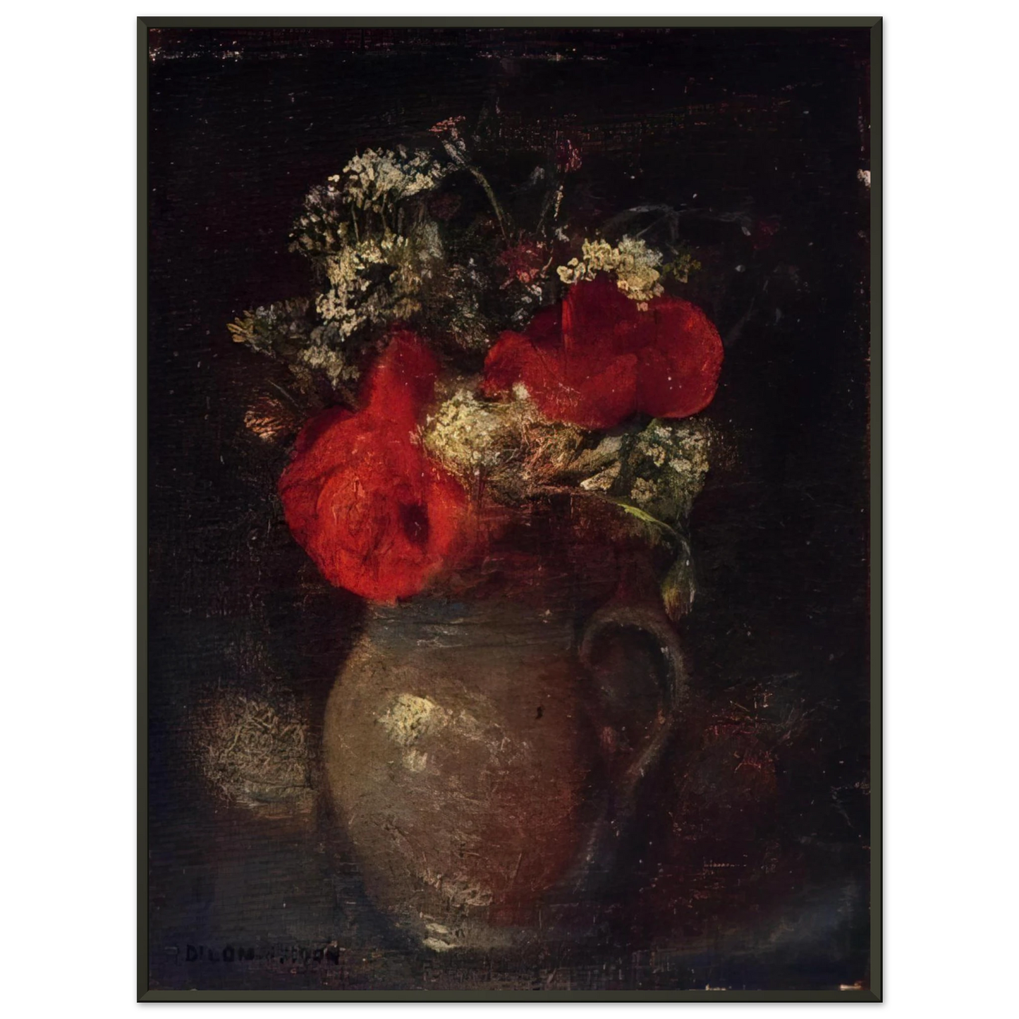 Odilon Redon  BOUQUET Framed Art Print  - Aluminum Frame - 60x80 cm / 24x32 inches