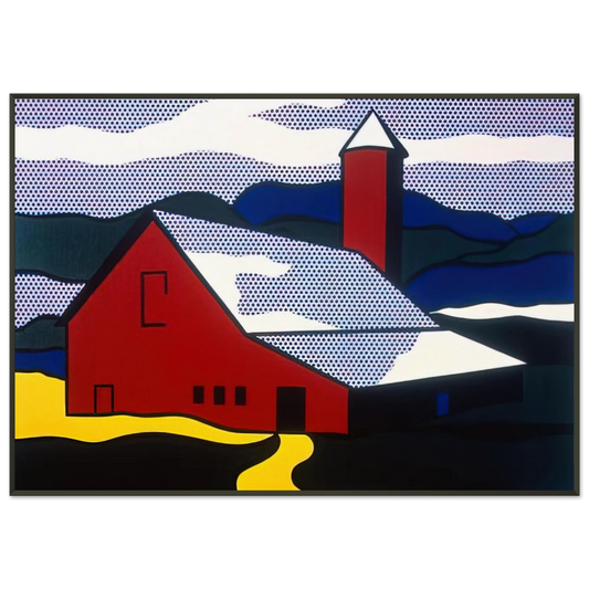 Roy Lichtenstein  RED BARN II 1969 Framed Art Print  - Aluminum Frame - 21x29.7 cm / 8x12"