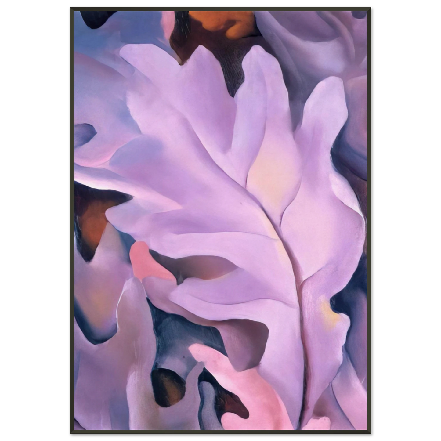 Georgia OKeeffe  Purple Leaves Framed Art Print  - Aluminum Frame - 21x29.7 cm / 8x12"