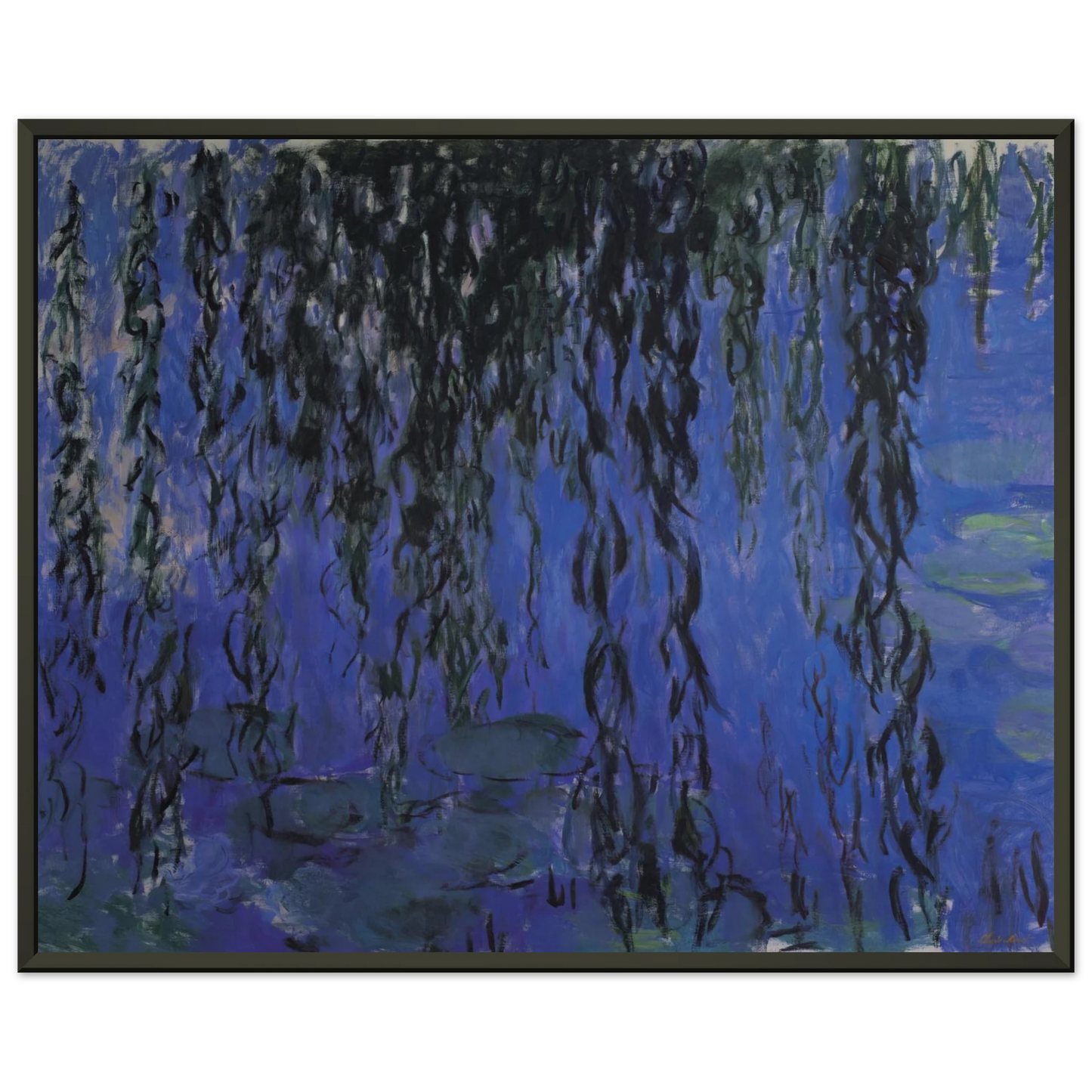 claude monet  Water Lilies and Weeping Willow Branches Framed Art Print  - Aluminum Frame - 60x80 cm / 24x32 inches