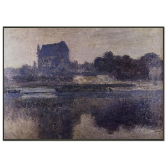 claude monet  Vernon Church in Fog Framed Art Print  - Aluminum Frame - 21x29.7 cm / 8x12"