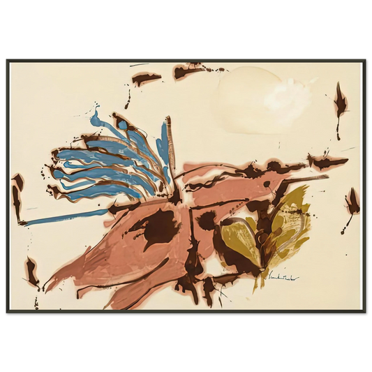 Helen Frankenthaler  Pink Bird Figure I 1961 Framed Art Print  - Aluminum Frame - 21x29.7 cm / 8x12"