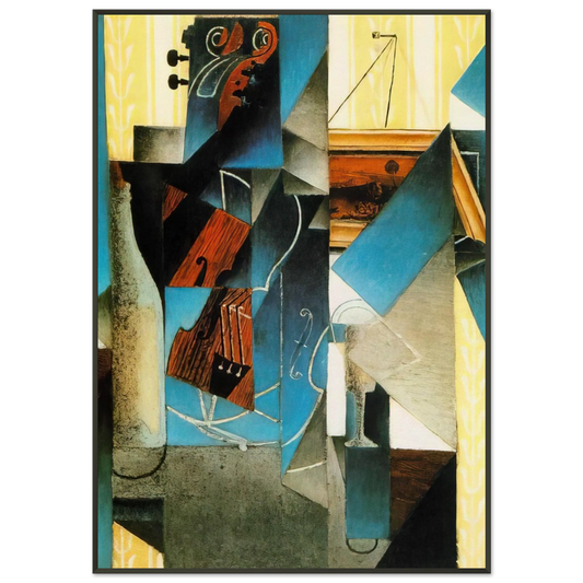 Juan Gris  VIOLIN AND PRINT 1913 Framed Art Print  - Aluminum Frame - 21x29.7 cm / 8x12"