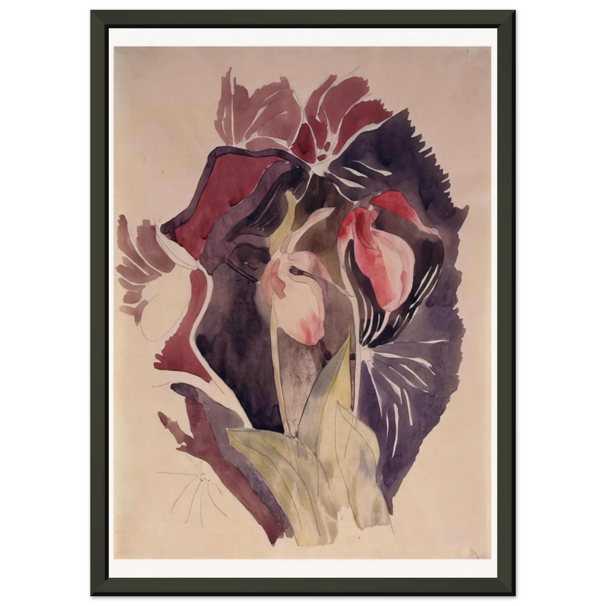 Charles Demuth  Wild Orchids  1920 Framed Art Print  - Aluminum Frame - 60x80 cm / 24x32 inches