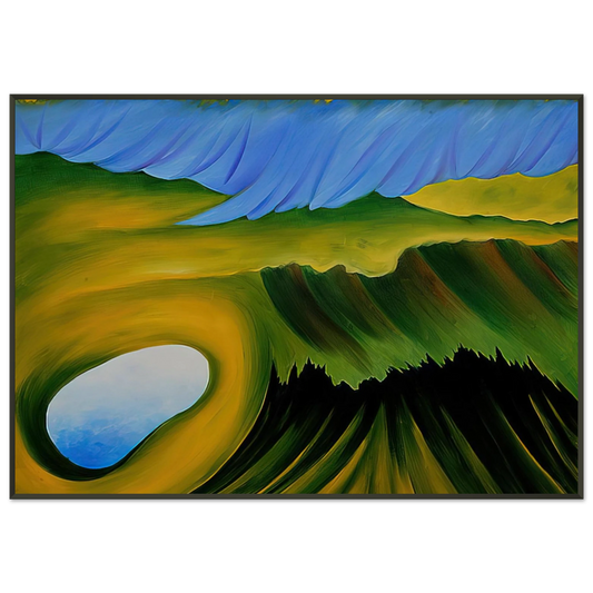 Georgia OKeeffe  Mountains and Lake Framed Art Print  - Aluminum Frame - 21x29.7 cm / 8x12"