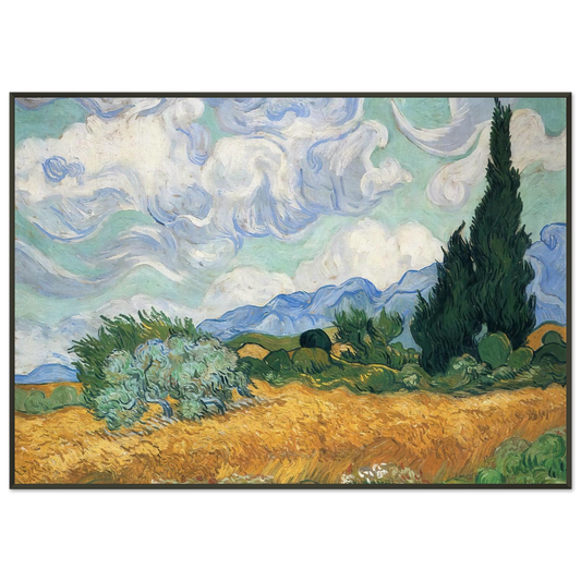 Vincent van Gogh  Wheatfield with cypress tree Framed Art Print  - Aluminum Frame - 21x29.7 cm / 8x12"
