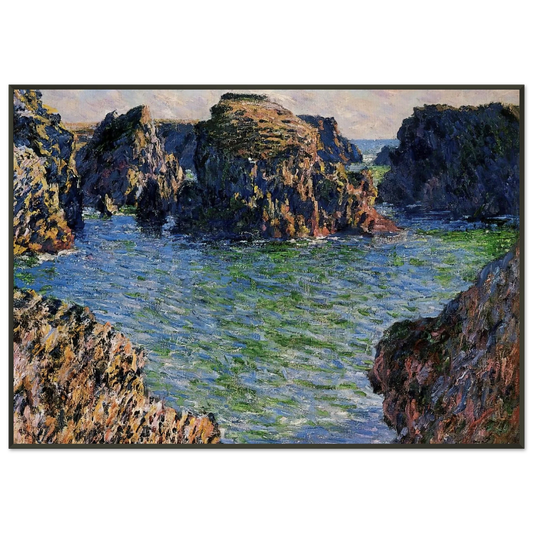 claude monet  Coming into PortGoulphar BelleIle Framed Art Print  - Aluminum Frame - 21x29.7 cm / 8x12"