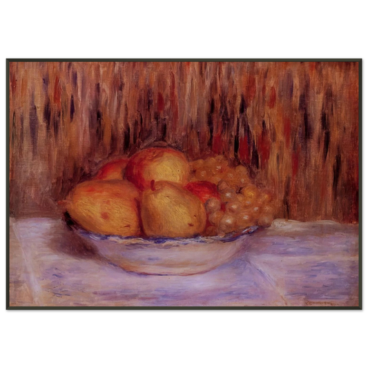 PierreAuguste Renoir  Still Life with Pears and Grapes Framed Art Print  - Aluminum Frame - 21x29.7 cm / 8x12"