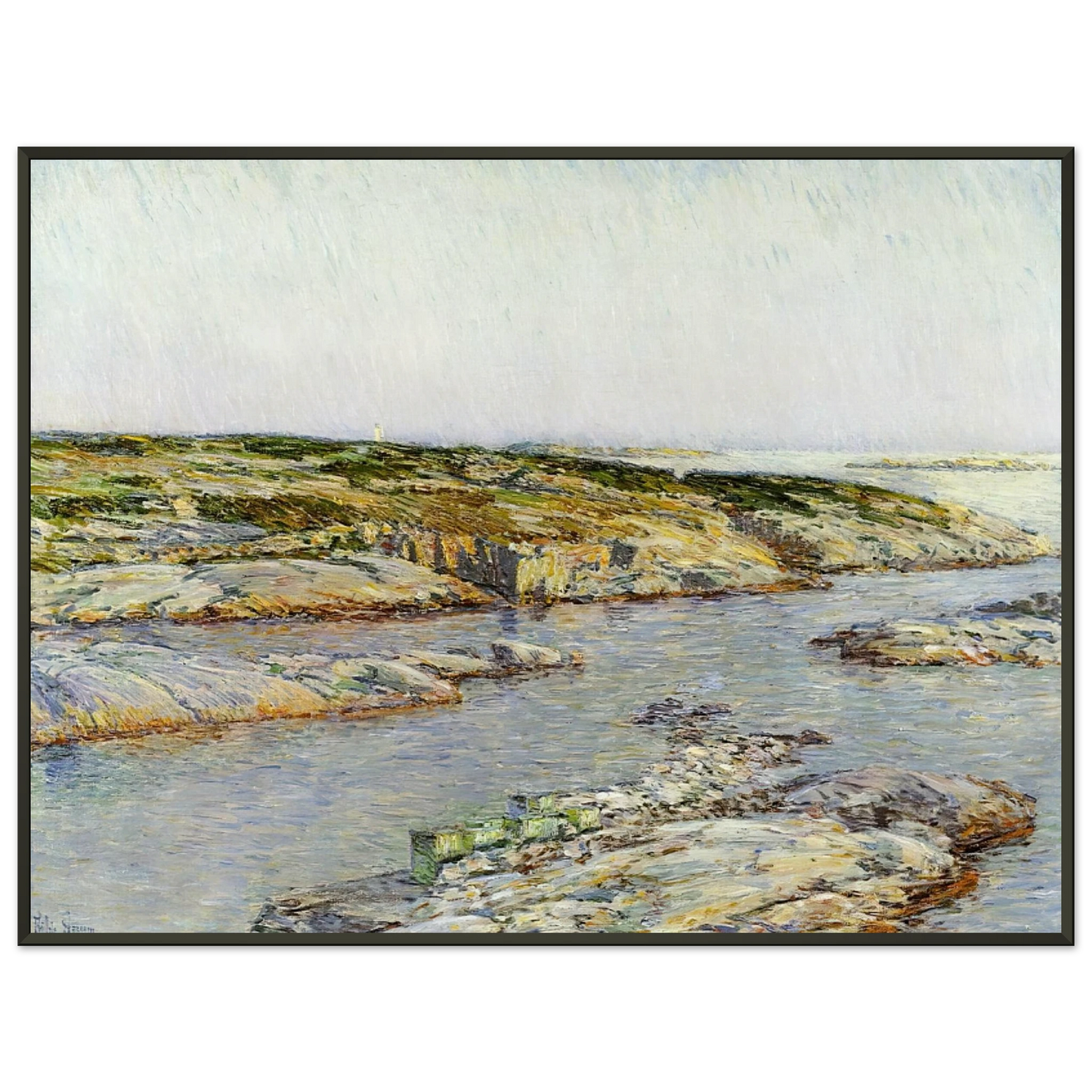 Childe Hassam  Summer Afternoon Isles of Shoals Framed Art Print  - Aluminum Frame - 40x50 cm / 16x20 inches
