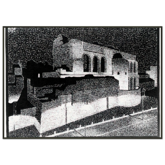 MC Escher  NOCTURNAL ROME BASILICA OF CONSTANTINE Framed Art Print  - Aluminum Frame - 21x29.7 cm / 8x12"