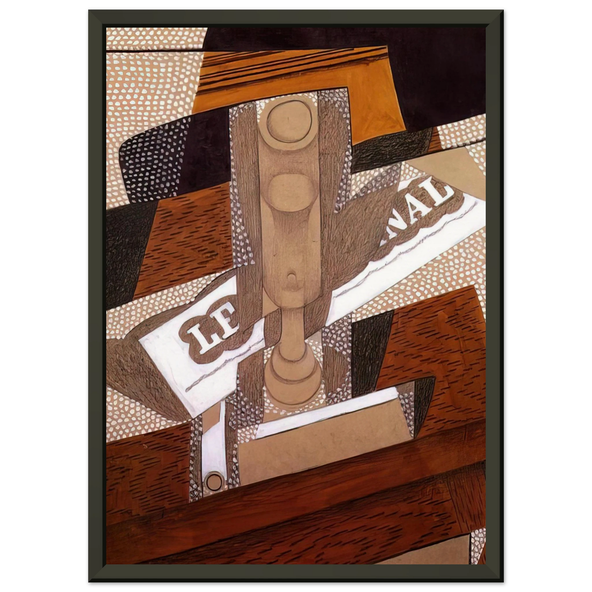 Juan Gris  THE PIPE 1916 Framed Art Print  - Aluminum Frame - 40x50 cm / 16x20 inches