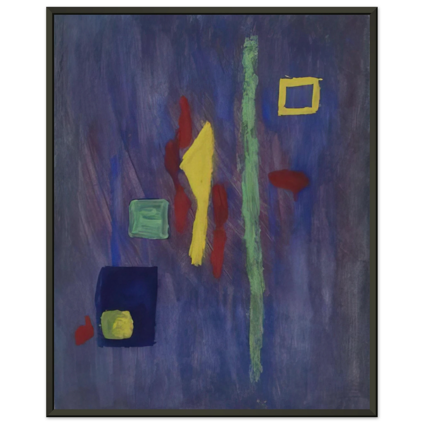 Barnett Newman  Untitled  Red Yellow and Green Forms on a Purple Ground  Framed Art Print  - Aluminum Frame - 70x100 cm / 28x40 inches