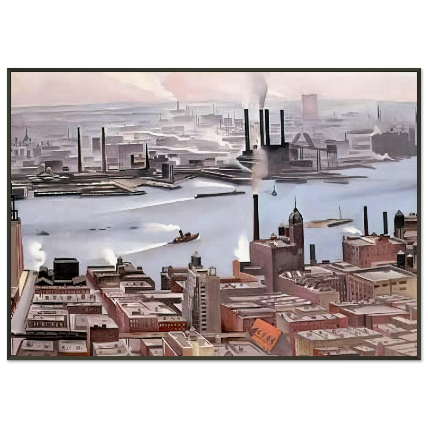 Georgia OKeeffe  East River from the Thirtieth Story of the Shelton Hotel Framed Art Print  - Aluminum Frame - 21x29.7 cm / 8x12"