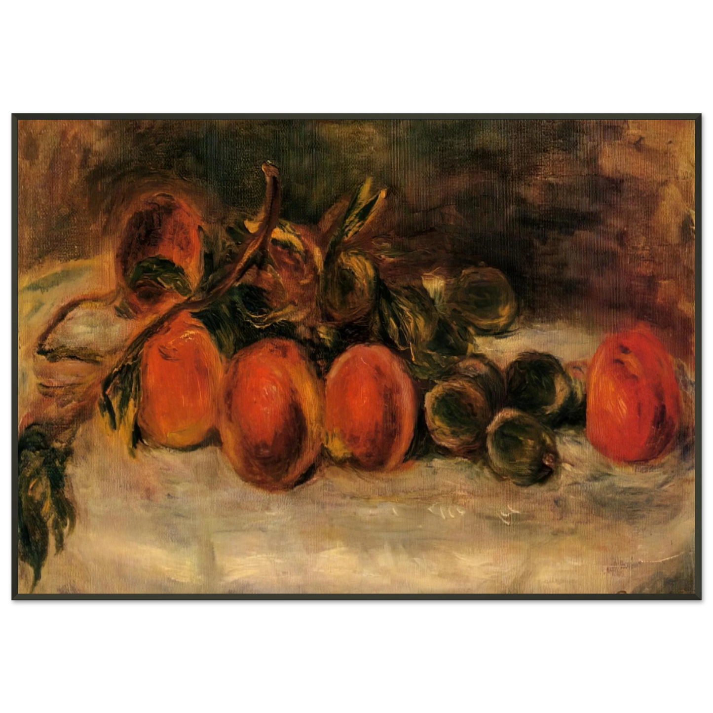 PierreAuguste Renoir  Still Life with Peaches and Chestnuts Framed Art Print  - Aluminum Frame - 21x29.7 cm / 8x12"