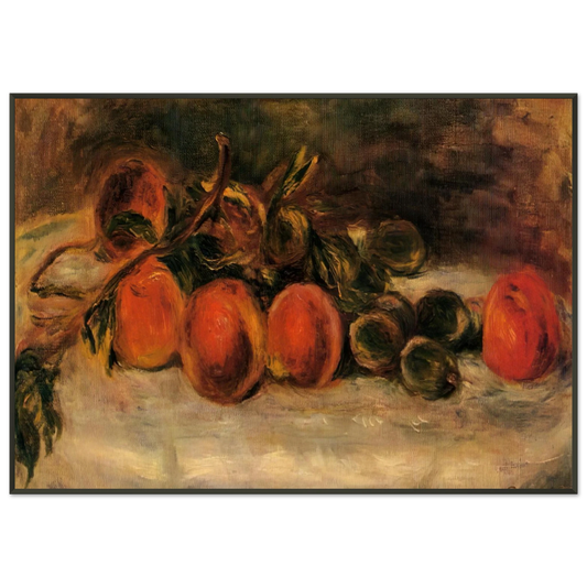 PierreAuguste Renoir  Still Life with Peaches and Chestnuts Framed Art Print  - Aluminum Frame - 21x29.7 cm / 8x12"