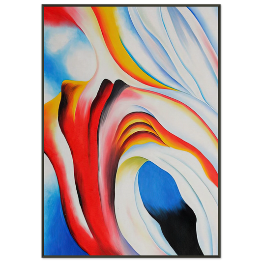 Georgia OKeeffe  Music Pink and Blue Framed Art Print  - Aluminum Frame - 21x29.7 cm / 8x12"