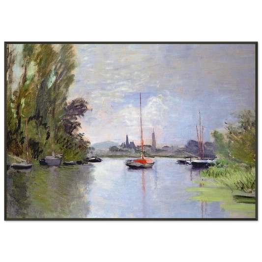 claude monet  Argenteuil Seen from the Small Arm of the Seine Framed Art Print  - Aluminum Frame - 21x29.7 cm / 8x12"