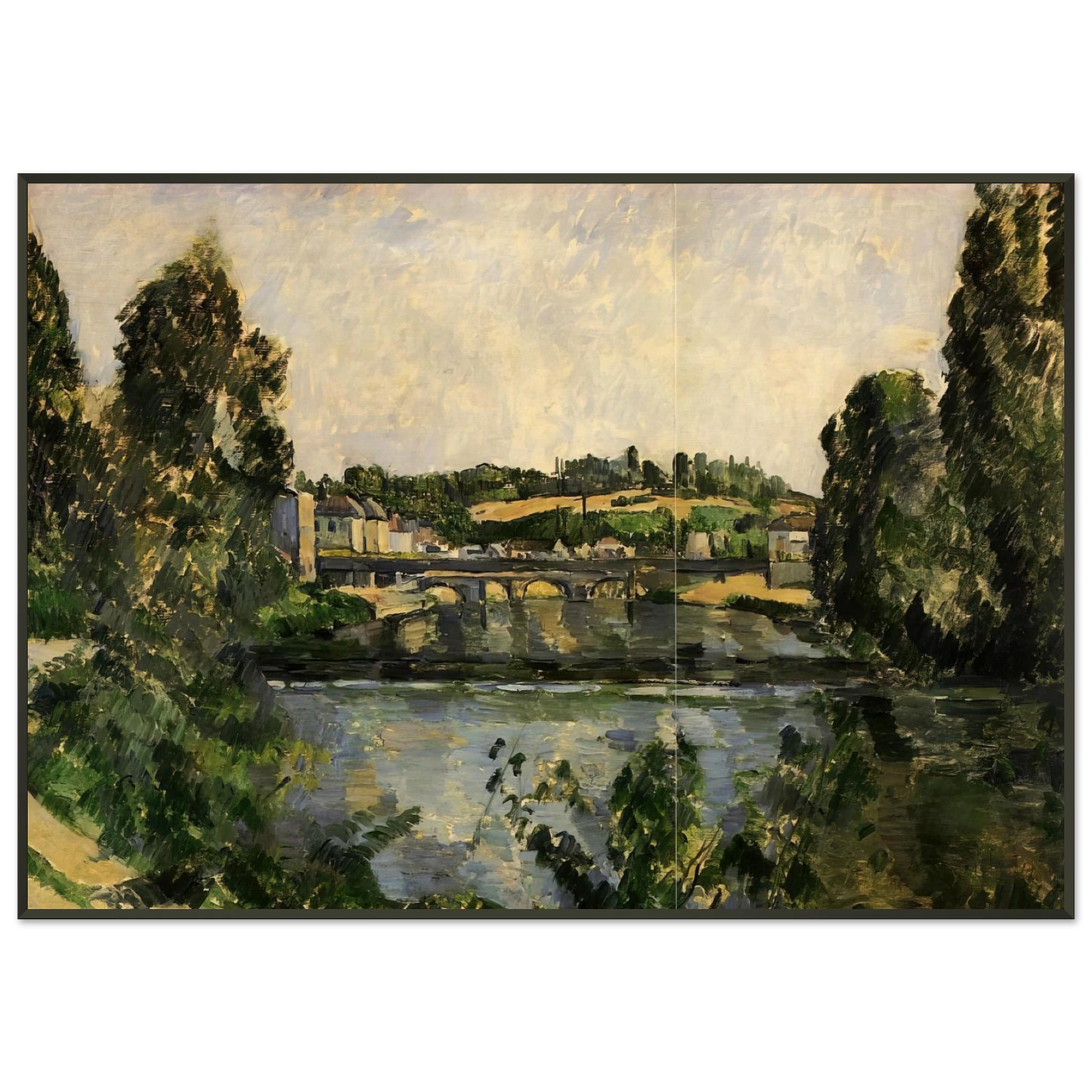 Paul Cezanne  Bridge and Waterfall at Pontoise Framed Art Print  - Aluminum Frame - 21x29.7 cm / 8x12"