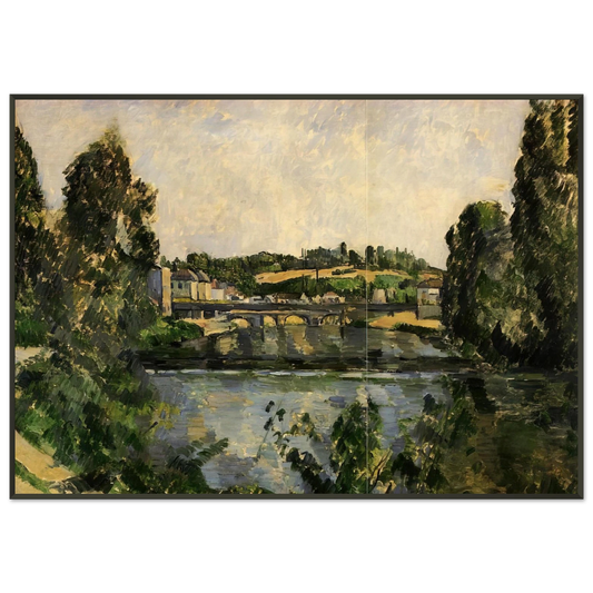 Paul Cezanne  Bridge and Waterfall at Pontoise Framed Art Print  - Aluminum Frame - 21x29.7 cm / 8x12"