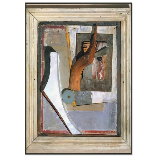 Kurt Schwitters  RELIEF IN RELIEF 1945 Framed Art Print  - Aluminum Frame - 21x29.7 cm / 8x12"