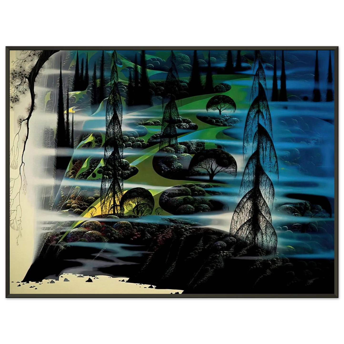 Eyvind Earle  Beauty Beyond Believing Framed Art Print  - Aluminum Frame - 60x80 cm / 24x32 inches