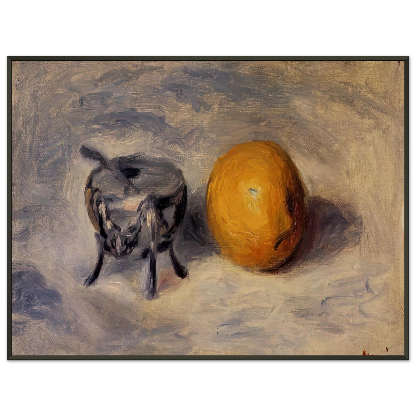 PierreAuguste Renoir  Sugar Bowl and Lemon Framed Art Print  - Aluminum Frame - 60x80 cm / 24x32 inches