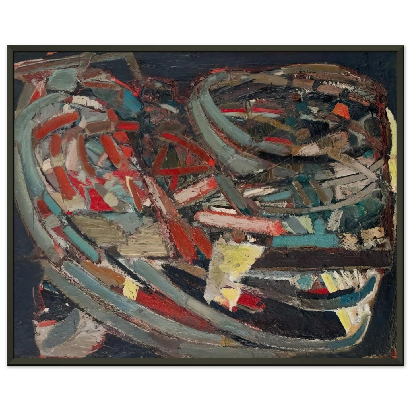 Nicolas de Stael  Composition  1947 Framed Art Print  - Aluminum Frame - 70x100 cm / 28x40 inches