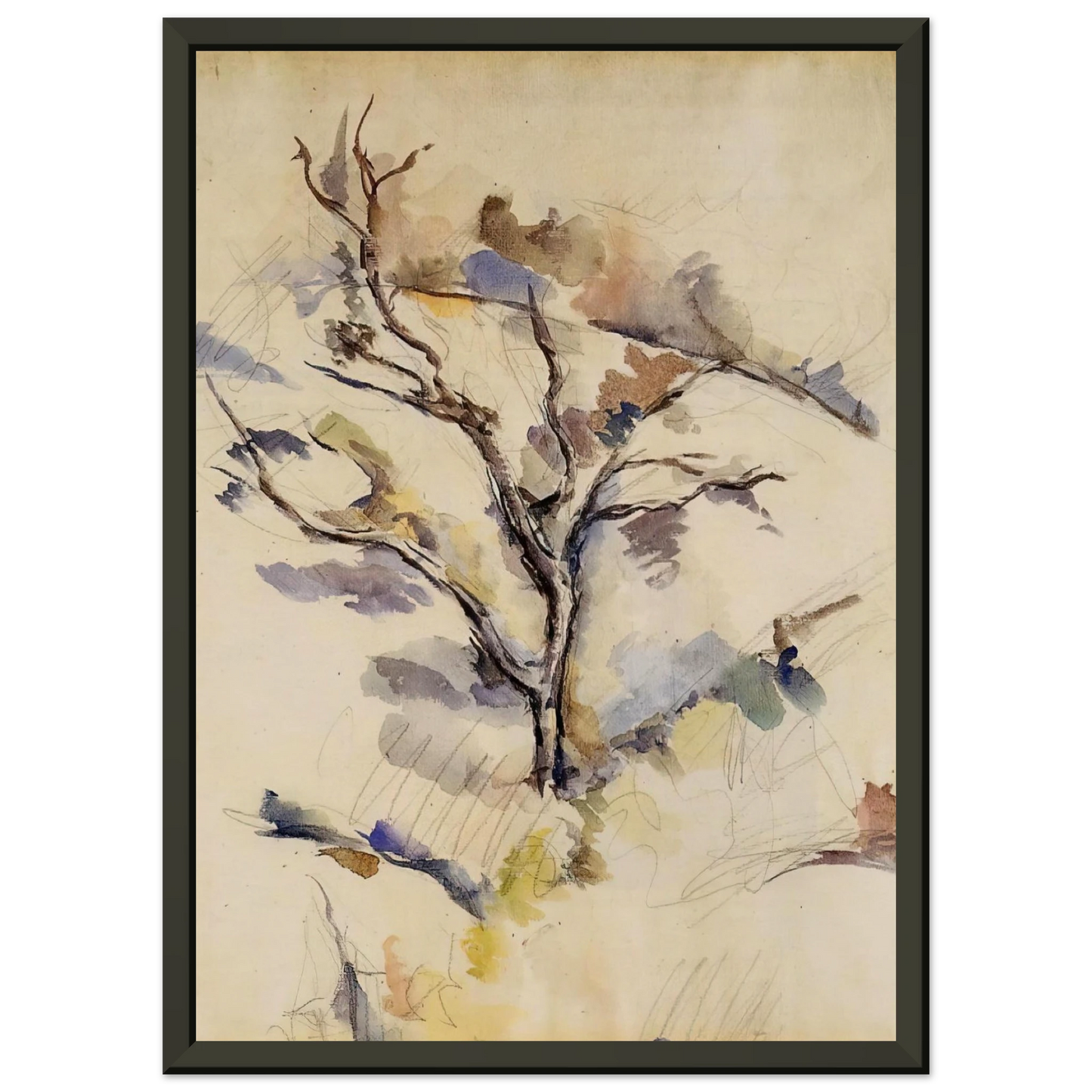 Paul Cezanne  The Oak Framed Art Print  - Aluminum Frame - 70x100 cm / 28x40 inches