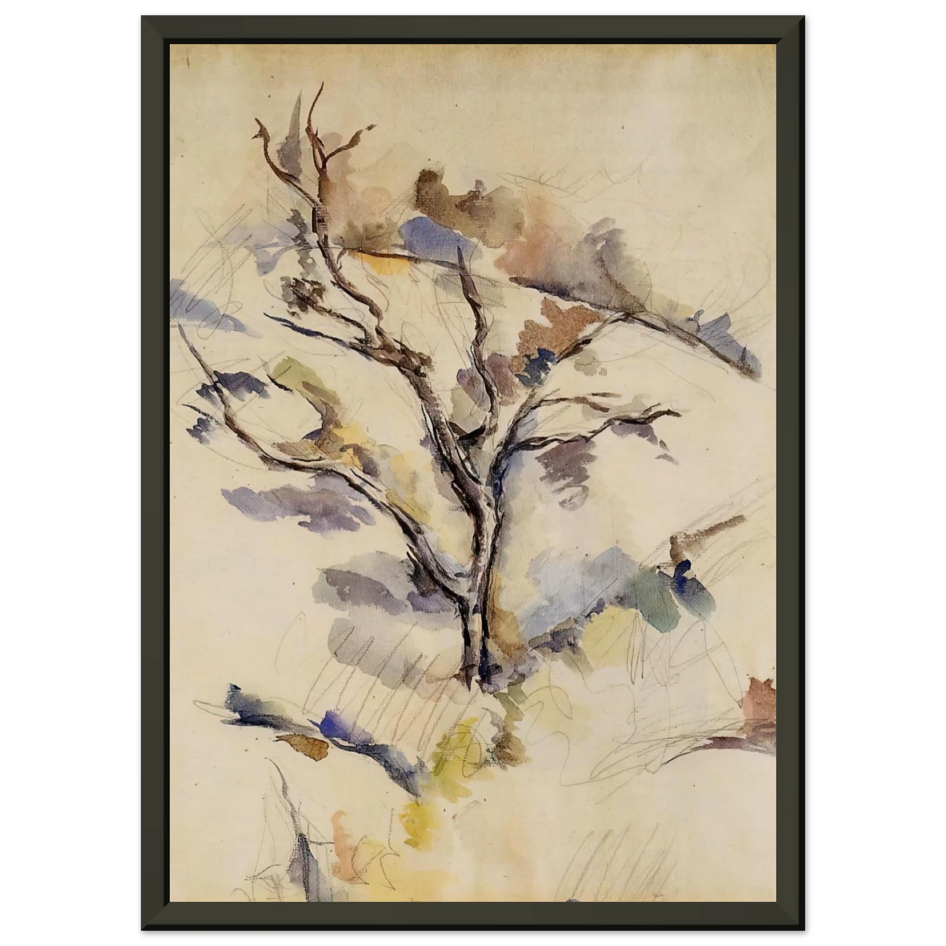 Paul Cezanne  The Oak Framed Art Print  - Aluminum Frame - 70x100 cm / 28x40 inches