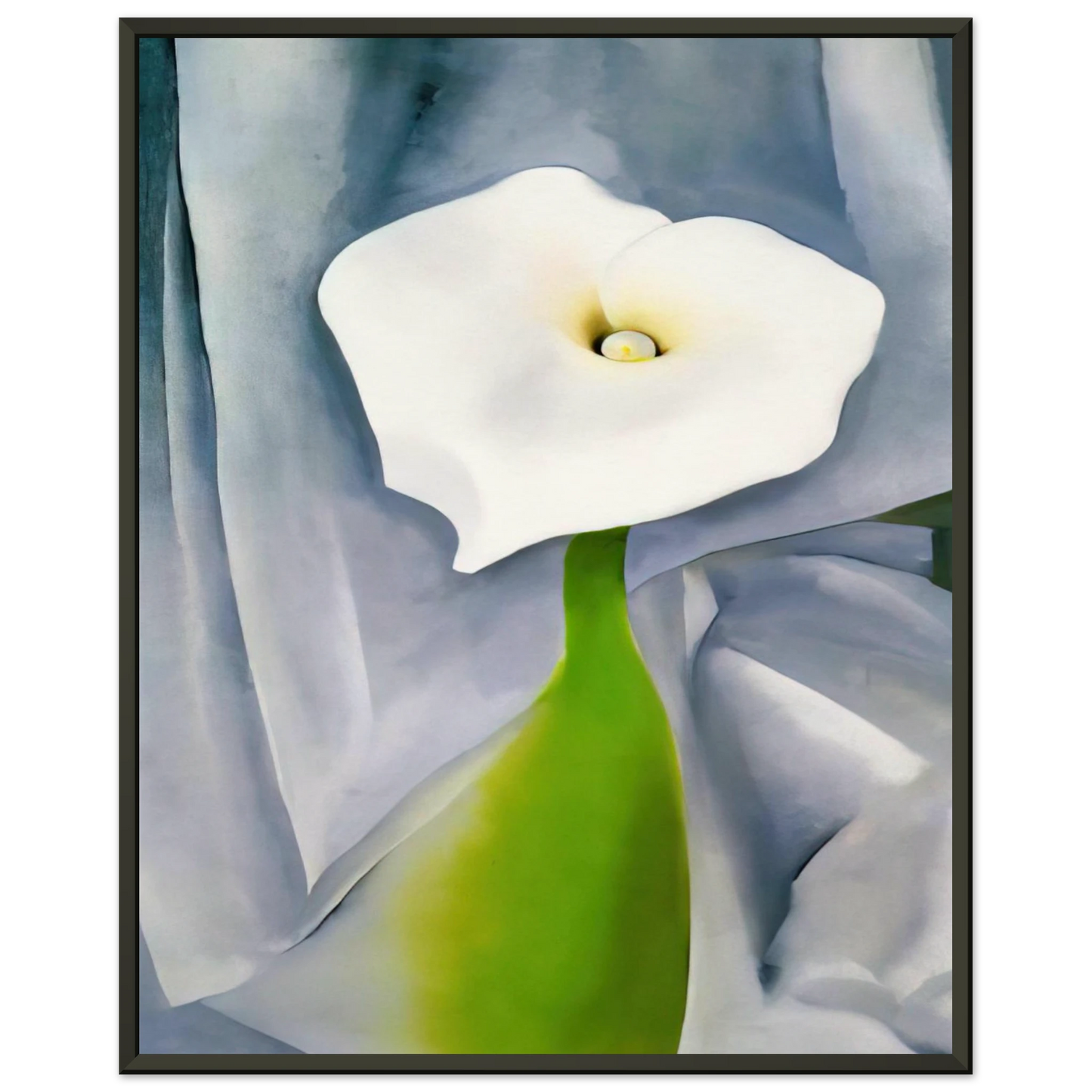 Georgia OKeeffe  Calla Lily on Grey Framed Art Print  - Aluminum Frame - 60x80 cm / 24x32 inches
