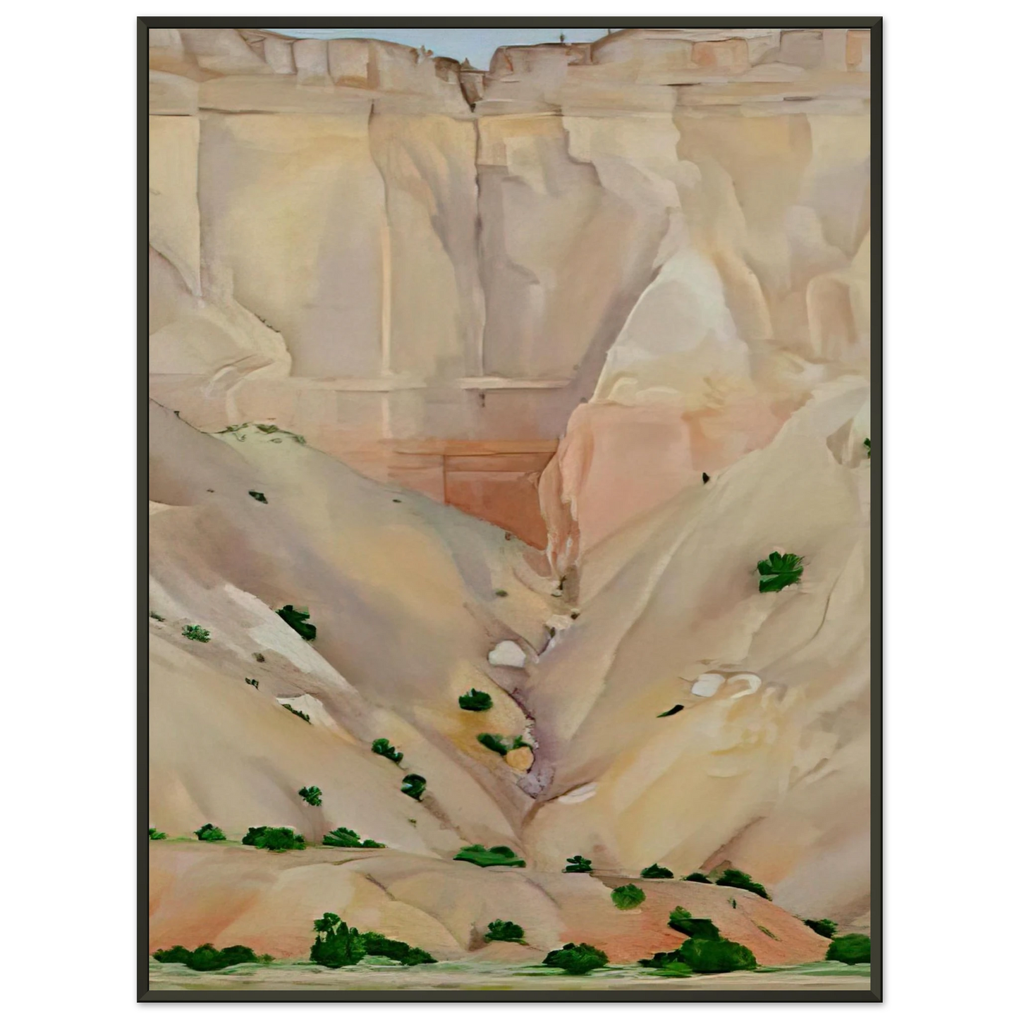 Georgia OKeeffe  Cliffs Beyond Abiquiu Dry Waterfall Framed Art Print  - Aluminum Frame - 60x80 cm / 24x32 inches