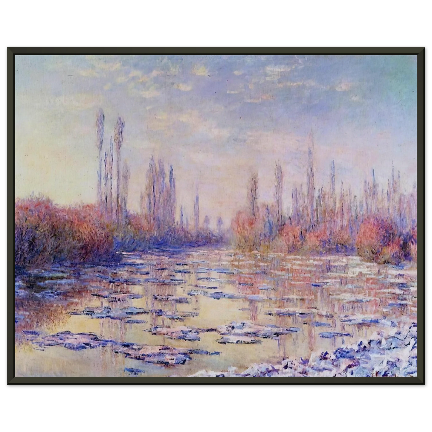claude monet  Floating Ice on the Seine Framed Art Print  - Aluminum Frame - 60x80 cm / 24x32 inches