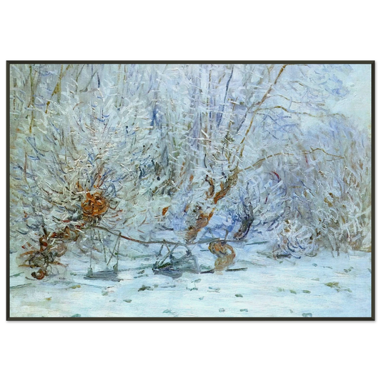 claude monet  The Frost Framed Art Print  - Aluminum Frame - 21x29.7 cm / 8x12"