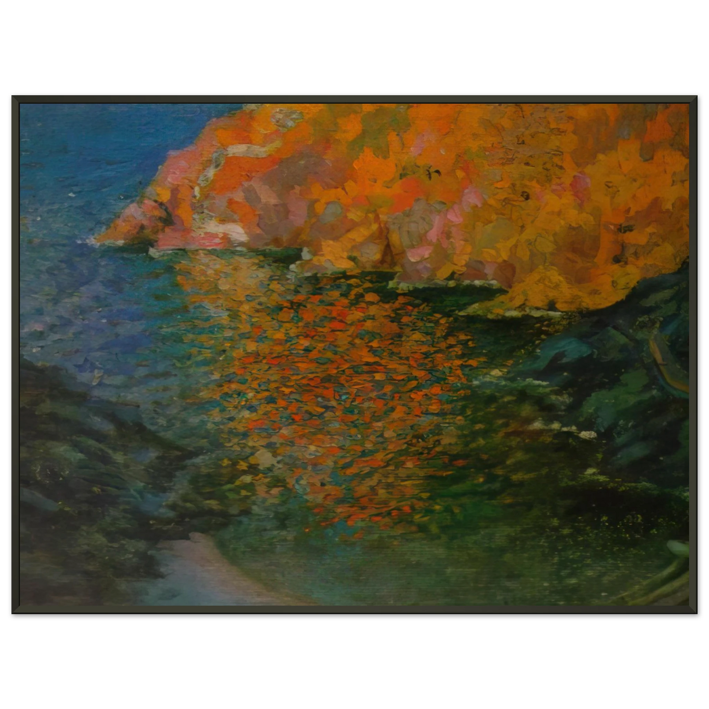 Salvador Dali  SMALL ROCKY BAY OF NANS CADAQUES 1921 Framed Art Print  - Aluminum Frame - 40x50 cm / 16x20 inches
