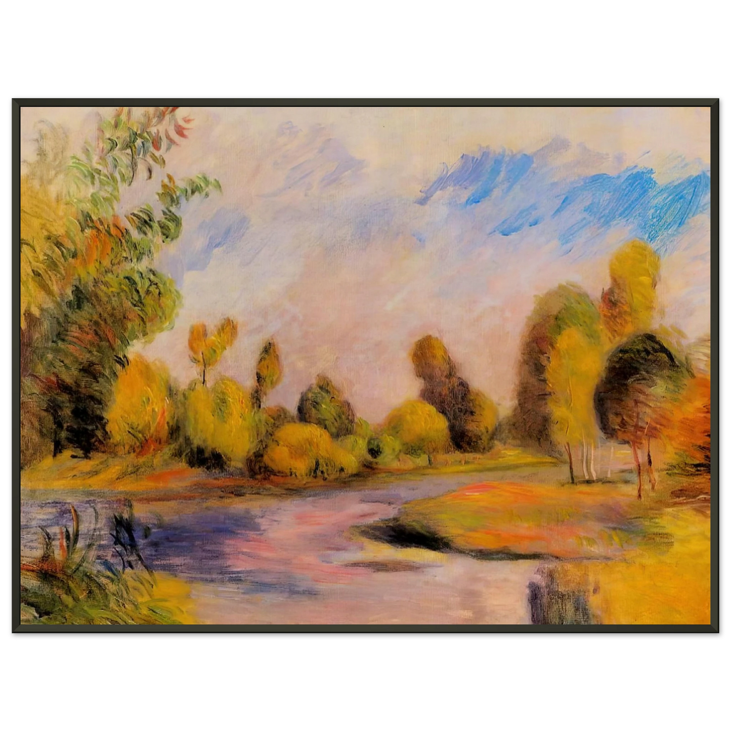 PierreAuguste Renoir  Banks of a River Framed Art Print  - Aluminum Frame - 60x80 cm / 24x32 inches