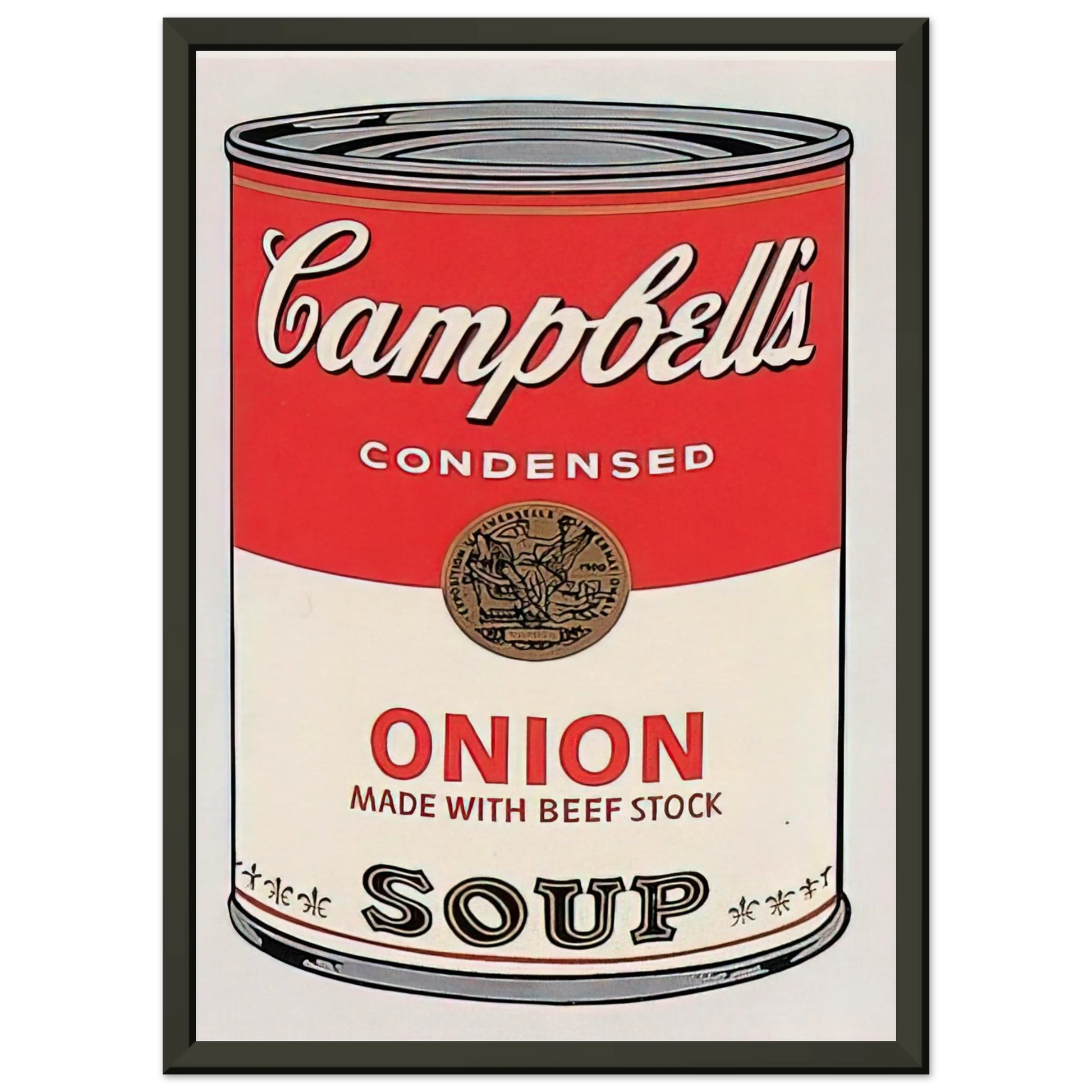 Andy Warhol  Campbells Soup Can  onion  Framed Art Print  - Aluminum Frame - 40x50 cm / 16x20 inches