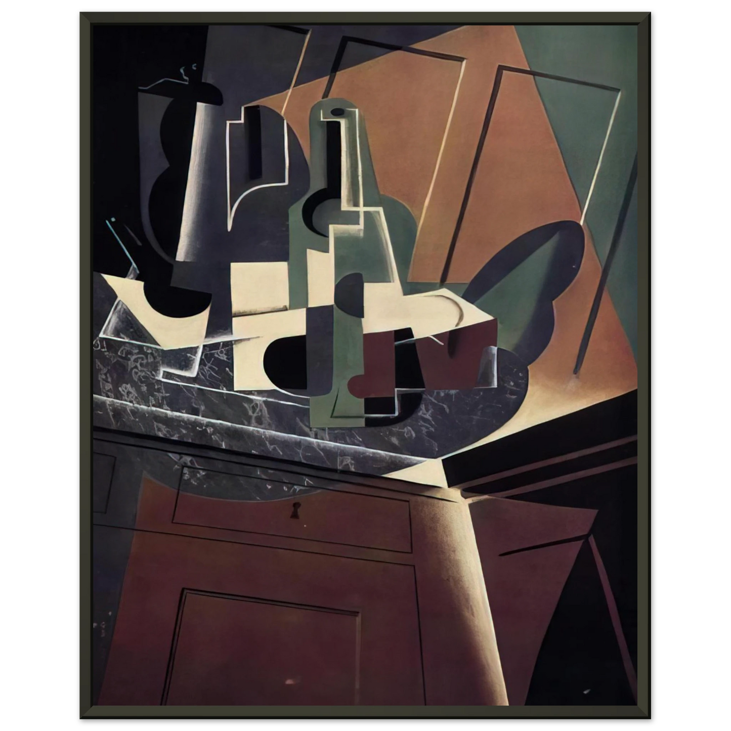 Juan Gris  THE SIDEBOARD 1917 Framed Art Print  - Aluminum Frame - 70x100 cm / 28x40 inches